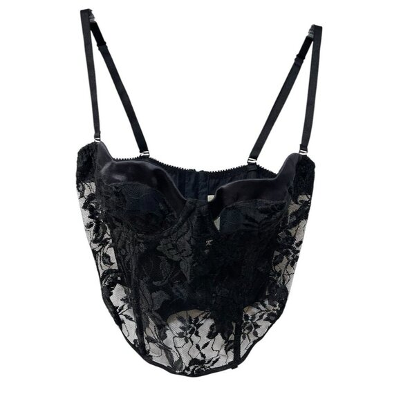 Victoria Secret Gold Label Lace Corset Size 36B Sexy Lingerie Sheer See Through - Picture 1 of 6